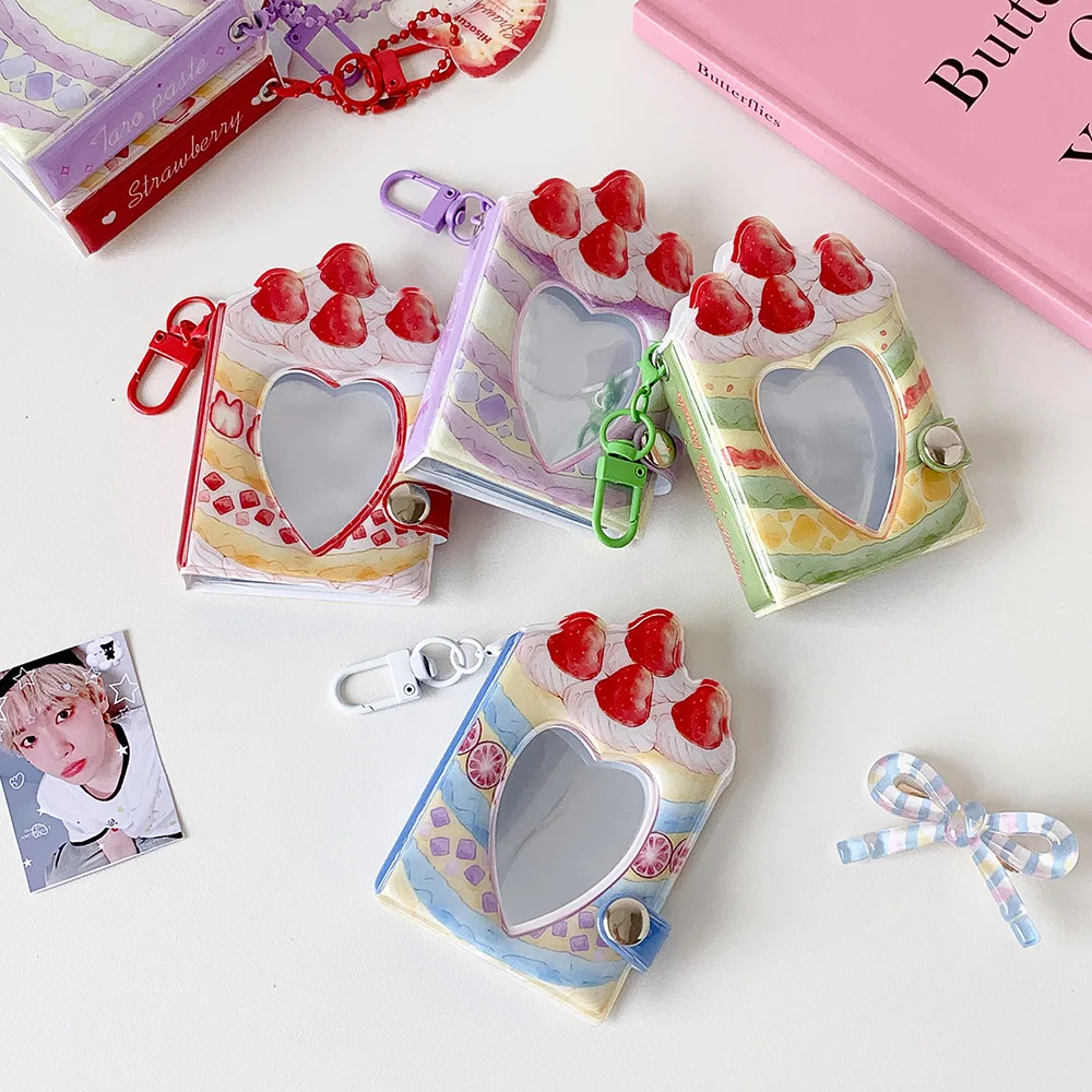 Girl Cartoon 2 Inch Strawberry Pendant Mini Album Photobooth ID Photo Storage Book Student Kpop Card Binder - view 4