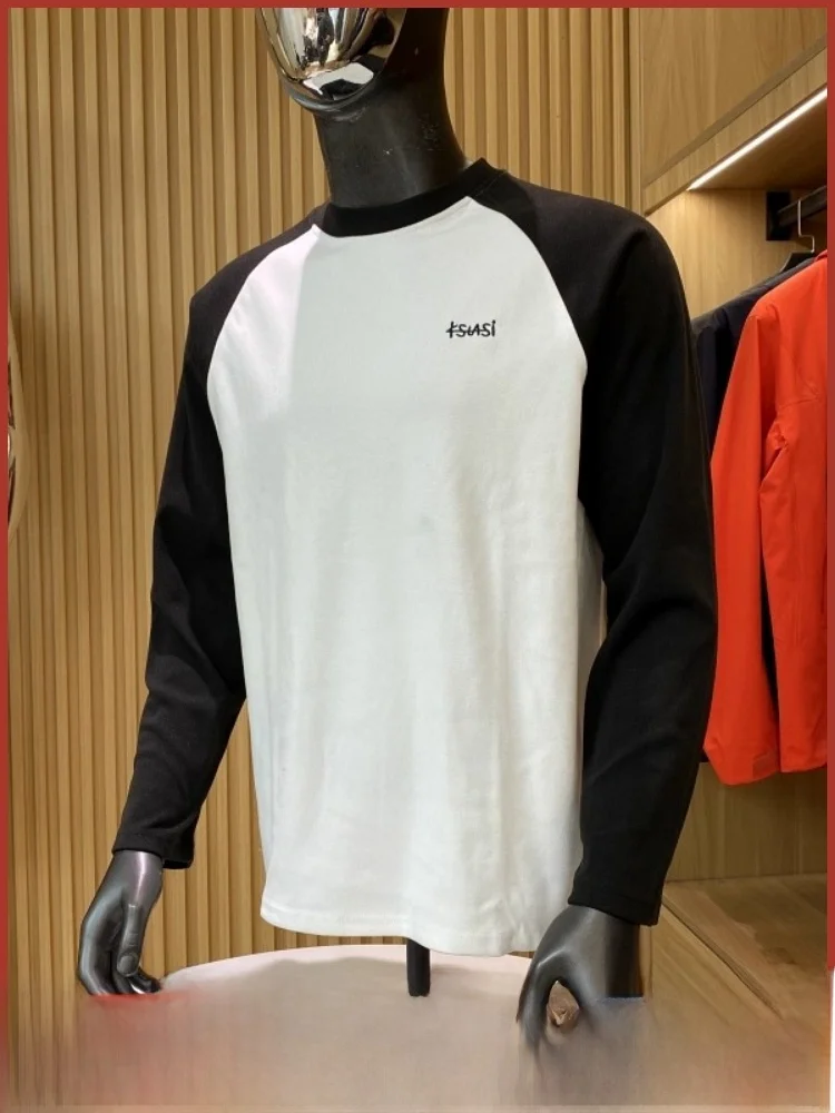 

Double-Sided Fce Warm Base irt Couple Sle oulder Insertion Long Sve T-irt Color Blo Design Outdoor Faion