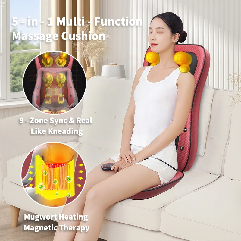 

5 - in - 1 Multi - Function Massage Cushion, Neck/Shoulder/Back/Waist/Hip Heating Massager for Home/Office/Car