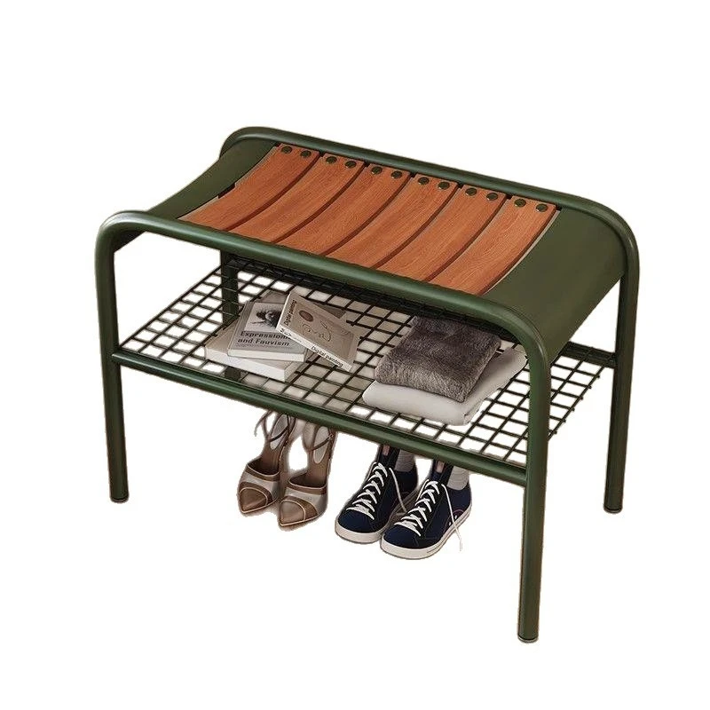 Modern simple style multi-functional shoe changing stool advanced home shoe cabinet wrought iron material