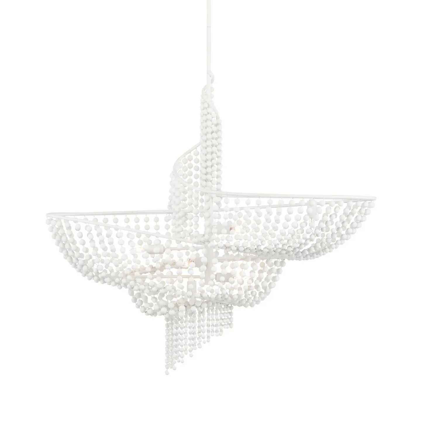 French Wind Woven Wood Bead Decorative Chandelier, High-end Bedroom Dining Room Warm Living Room Dining Table Warm Light