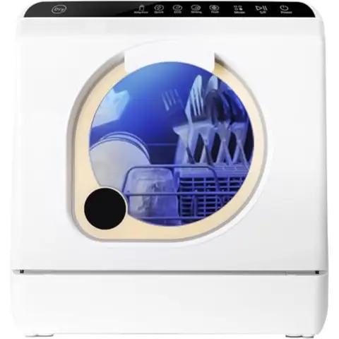 Lavavajillas de encimera sin conexión con depósito de agua de 5 litros, lavavajillas portátil con secador, brazos de pulverización duales para el cuidado del bebé, compacto st