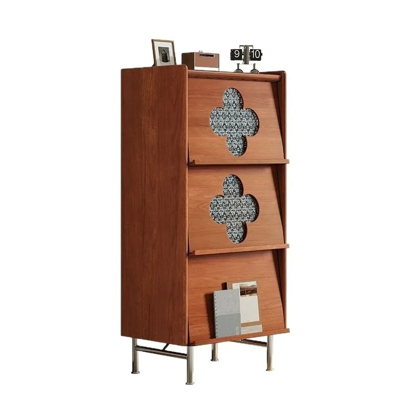 medieval solid wood chest, retro side cabinet, small apartment bedroom bedside cabinet