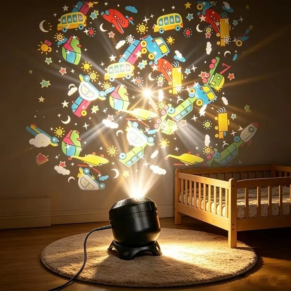 8 Patterns Starry Ocean Projection Night Light Dynamic Projector Rotating Festival Ambient Light with Adjustable Speed