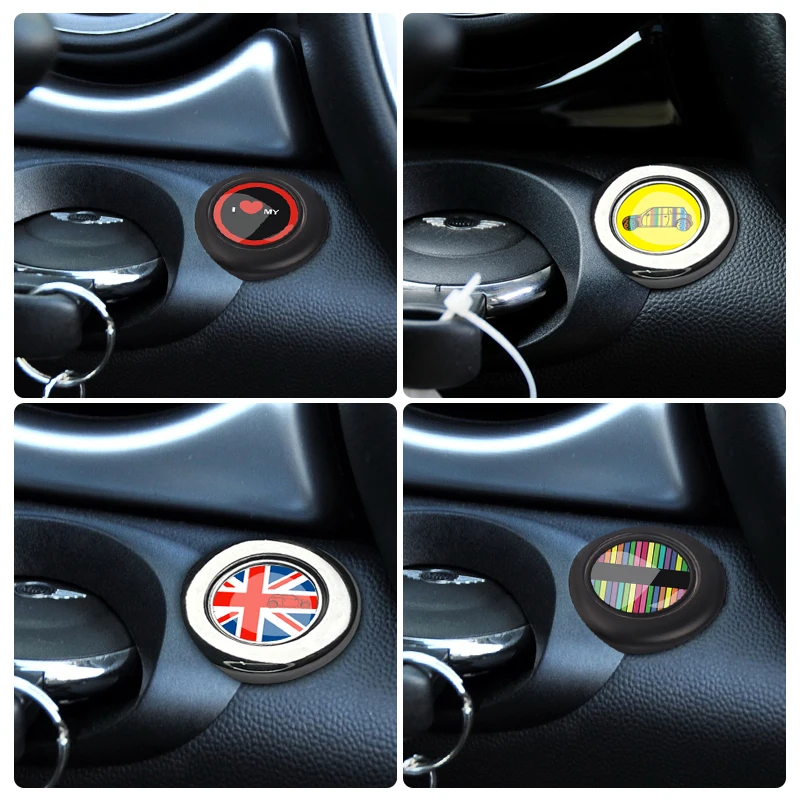 Car Engine One Button Start Stop Cover Stickers For Mini Cooper R55 R56 R57 R58 R59 R60 R61 Decoration Metal Car Accessories