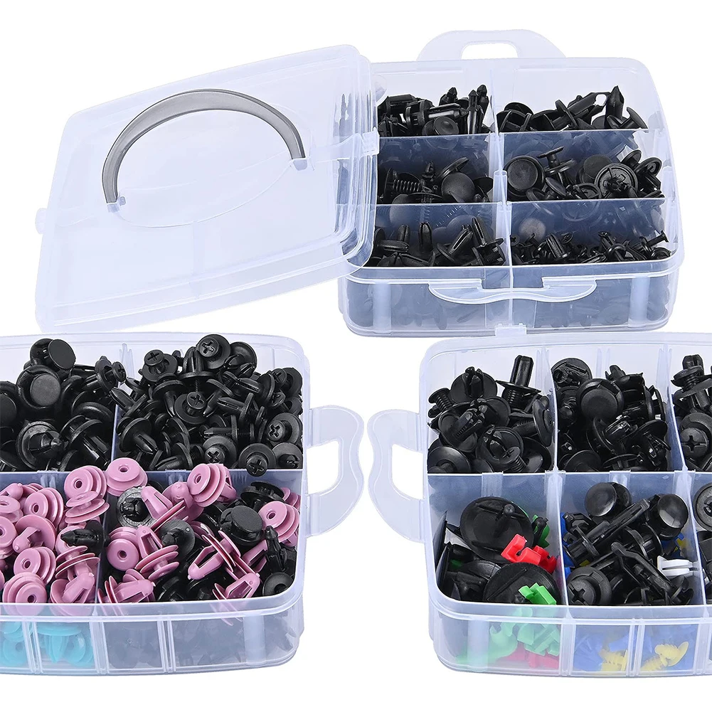 725Pcs Car Push Retainer Clips 23 Popular Sizes Auto Fasteners Assortment With Remover Tie Straps Sponge Pads