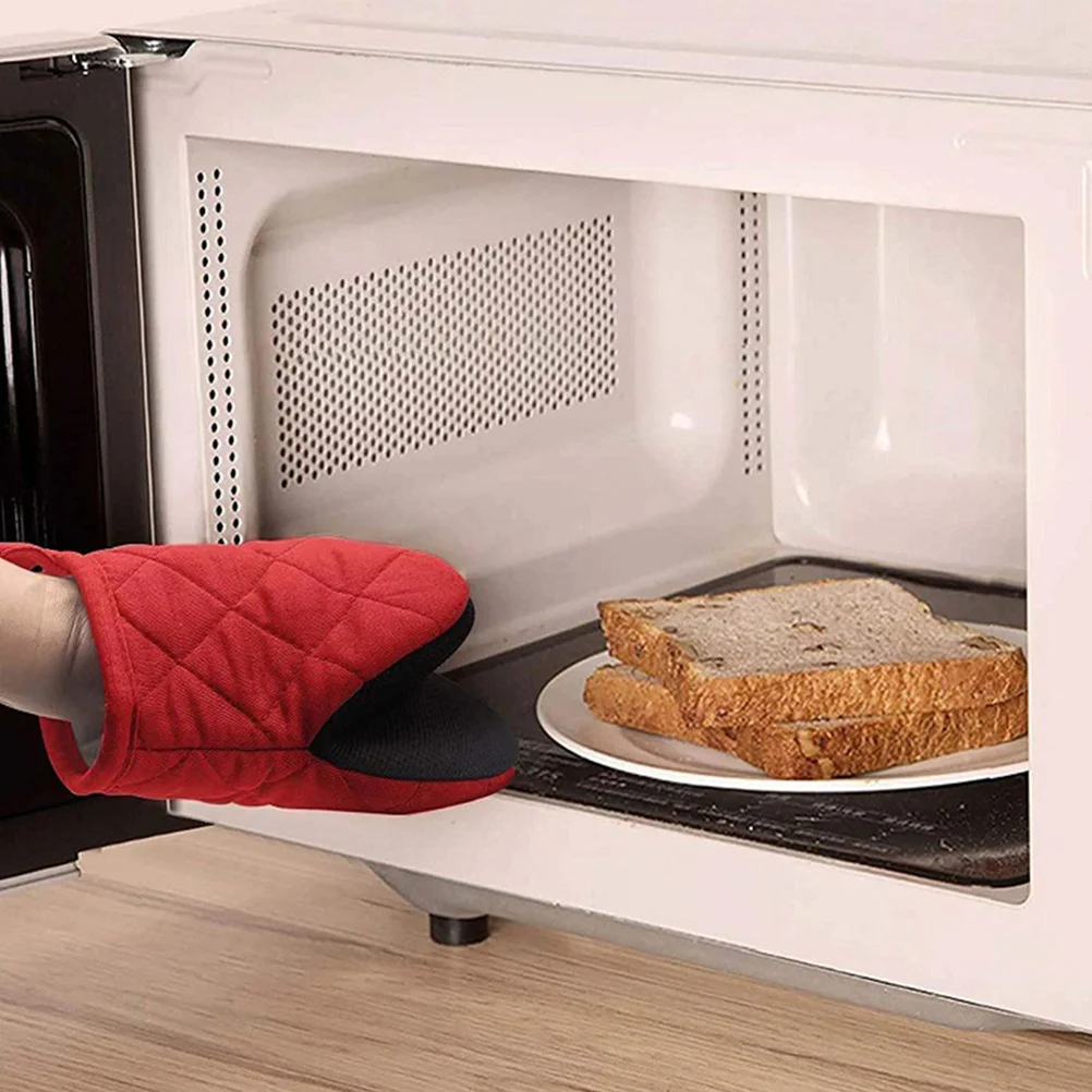 

1Pair Oven Heat Resistant Gloves Insulation Protection for Baking Cooking Easy to Clean Store Oven Gloves Microwave Glove