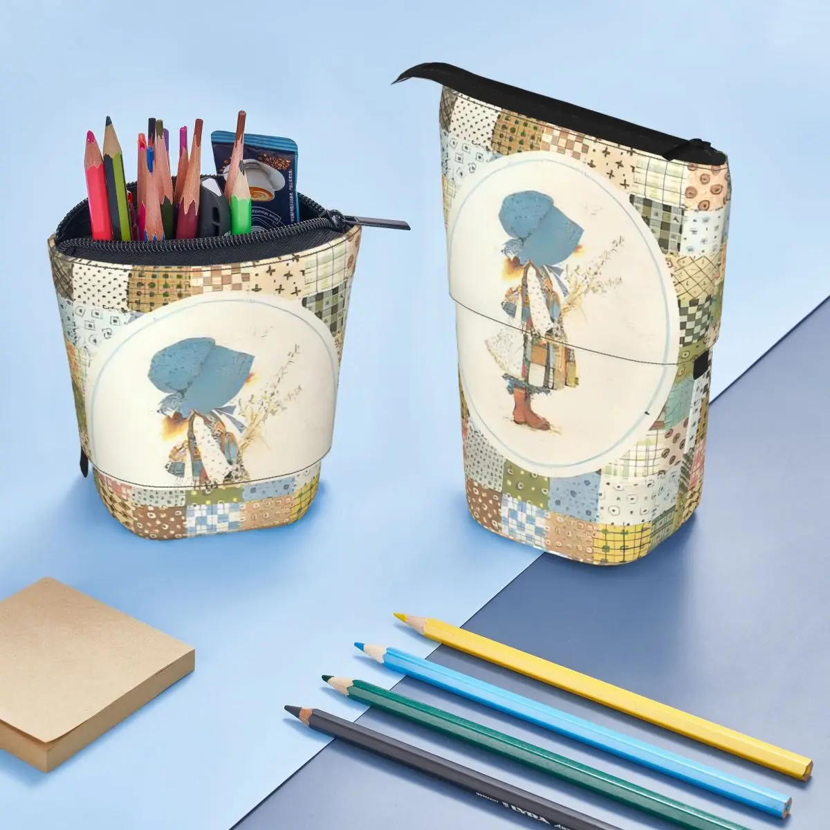 مخصص S-Sarahs K-Kays مقلمة بشكل جذاب فتاة صبي سعة كبيرة Kawaii فتاة تلسكوبي حقيبة أقلام رصاص الطلاب القرطاسية