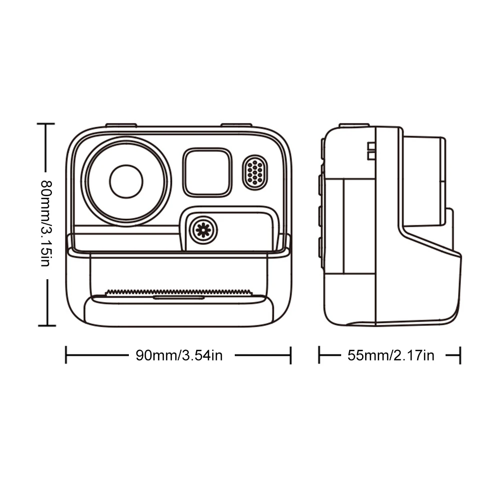 Cámara digital para niños pequeños Cámara fotográfica de vídeo de 48 MP con impresión térmica Papel HD 1080P Tinta cero para niñas y niños de 3 a 12 años