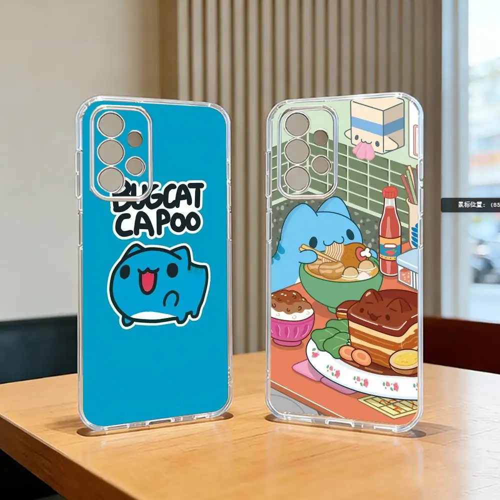 Bugcat Capoo Cute  Phone Case For Samsung S25,S24,S21,S22,S23,S30,Ultra,S20,Plus,Fe Transparent Cover