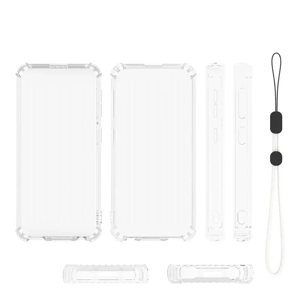 TPU MP3 Player Case Shock Resistant Transparent MP3 Player Cover Raised Edges Wrist Strap Protective Player Case for AGPTEK M3