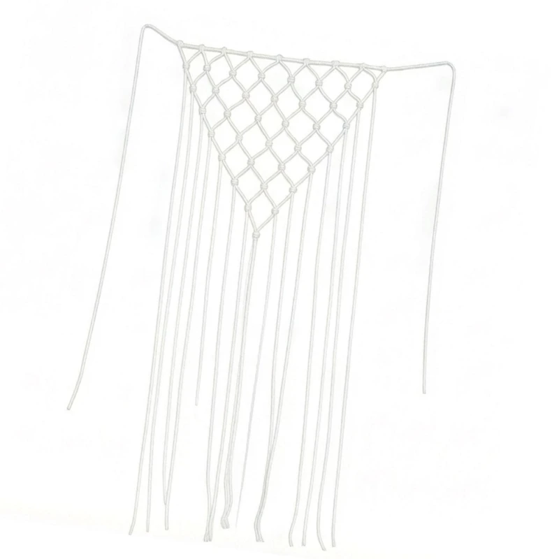 652B Elegant Triangular Cotton Scarf Tassels Design Butt Curtain For Gift Giving
