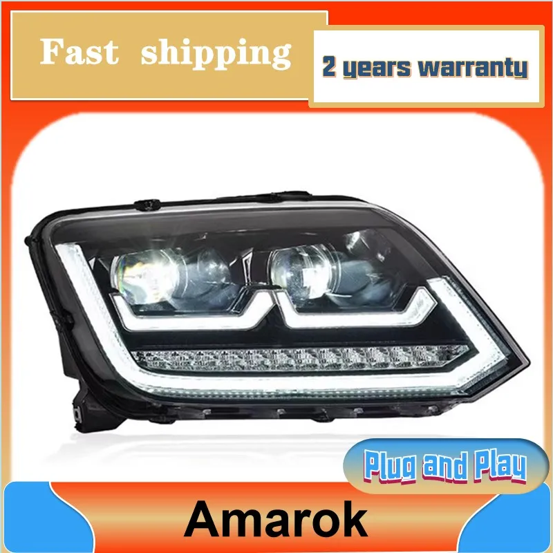 

Стайлинг автомобиля для VW Amarok, фара 2010-2020 Amarok, фара DRL, указатель поворота, линза проектора ближнего и дальнего света