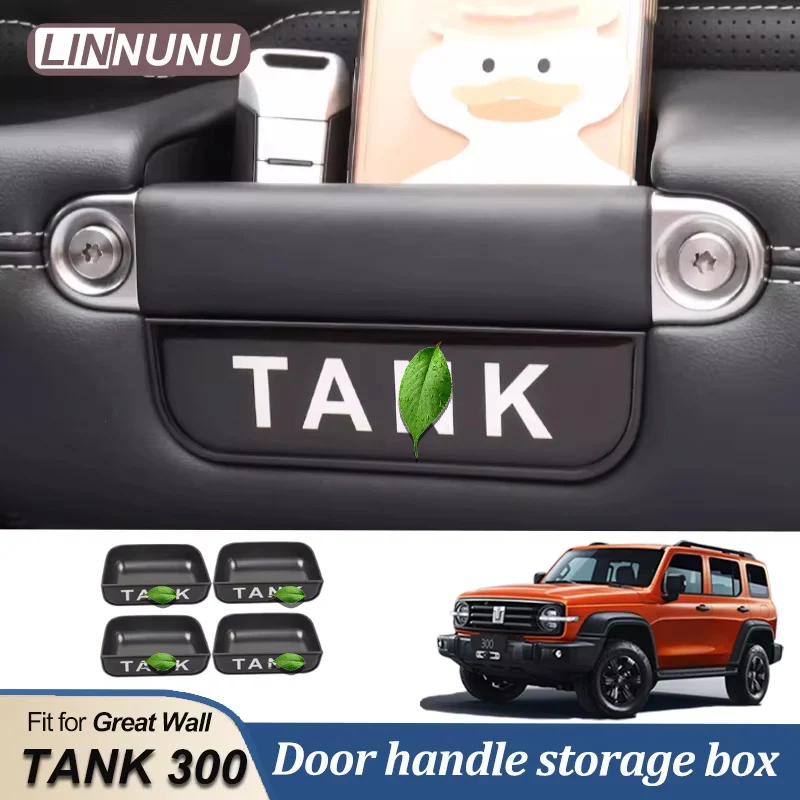 

LINNUNU For Great Wall TANK 300 2021-2024 Car Styling Door Handle Storage Box Interior ABS Interior of door handle storage box