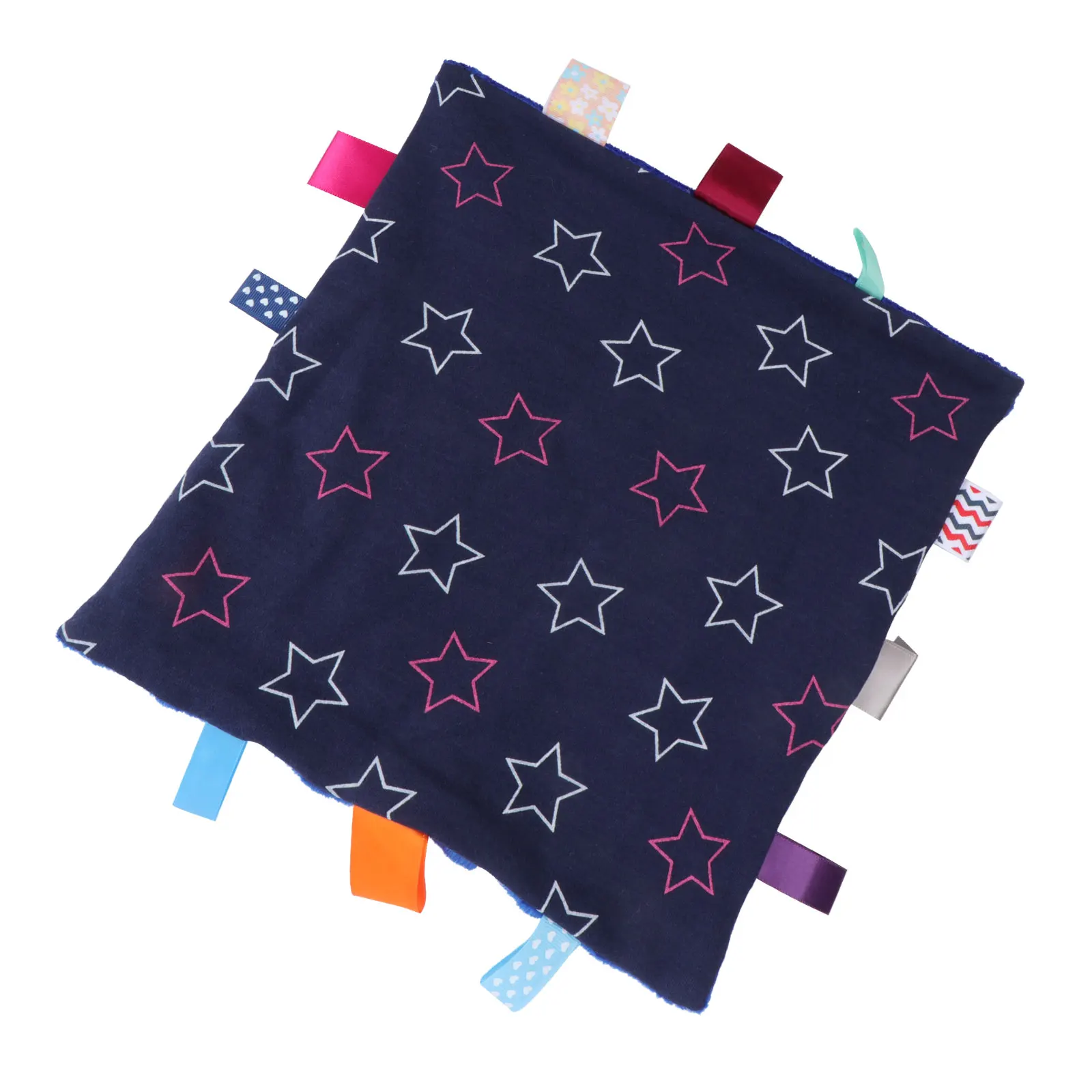 

1pc Soothing Blanket For Baby Colorful Knitted Comfort Infant Handkerchief Massage Sensory Sleeping Aid Towel