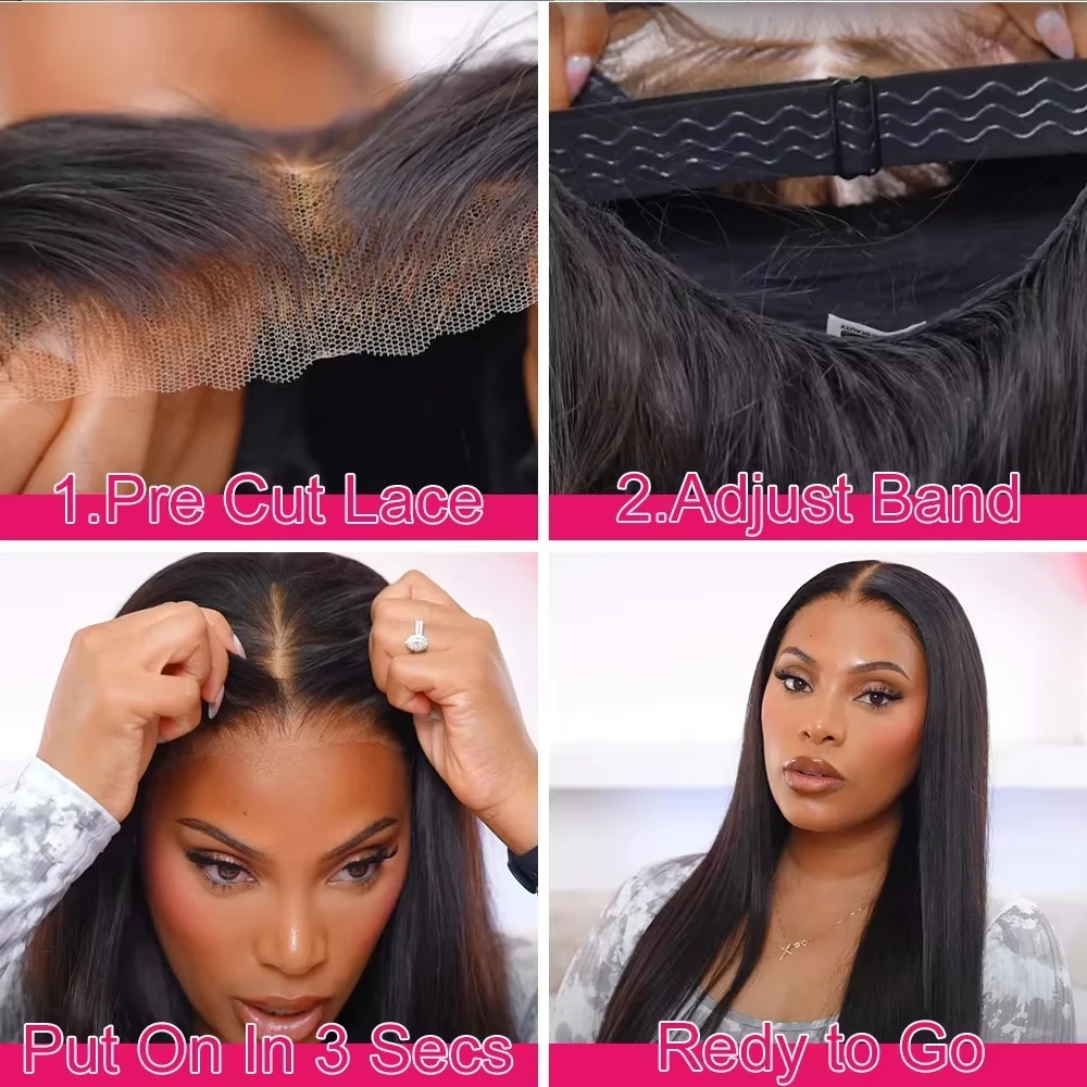 Varlea Glueless Wig Bone Straight Human Hair Wigs 5x5 Hd Lace Closure Wig 4x4 Closure Human Hair Wig Ready To Wear Brazilian image 3