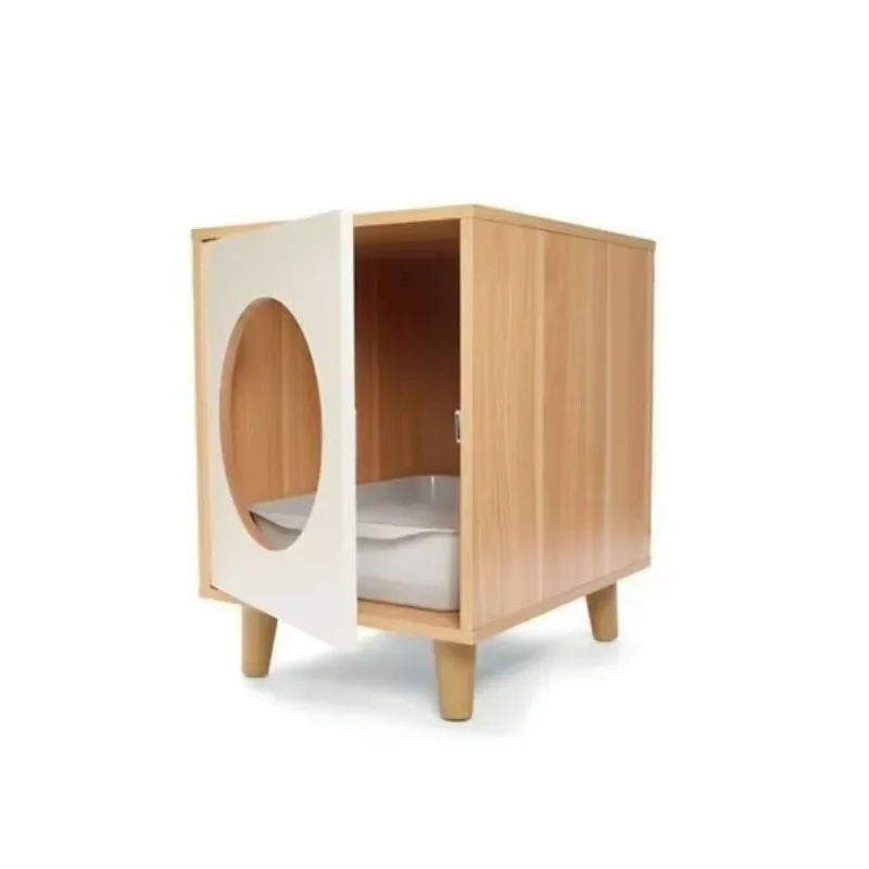 

Large wooden pet house with raised floor solid wood frame insulation wall, elegantly designed for small and medium sized pets