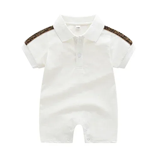 Summer fashion baby clothes short-sleeved one-piece cotton thin section stitching letters newborn Boy girl romper 0-24 months