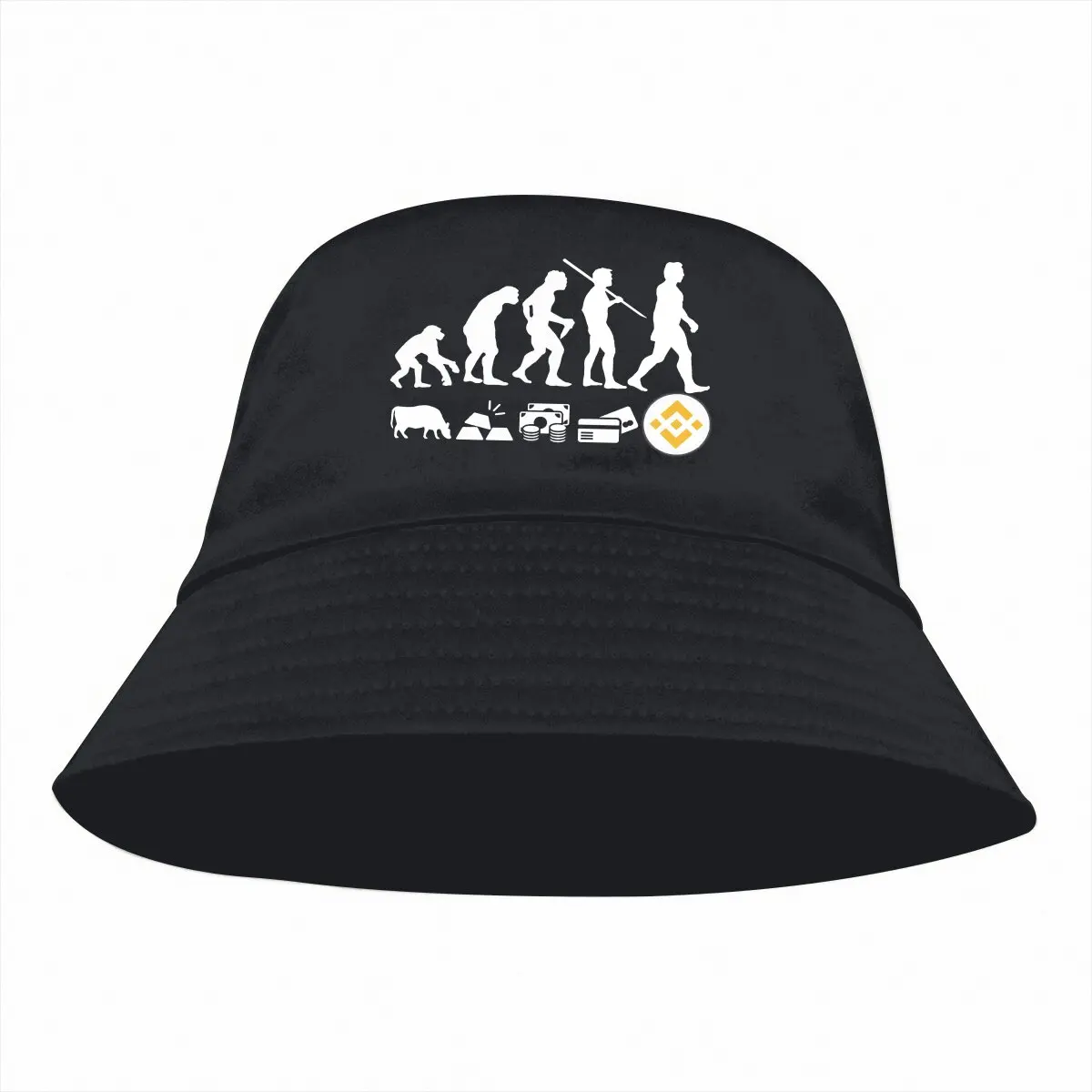 Evolution of Money BNB Unisex Bucket Hats Binance Hip Hop Fishing Sun Cap Fashion Style Designed