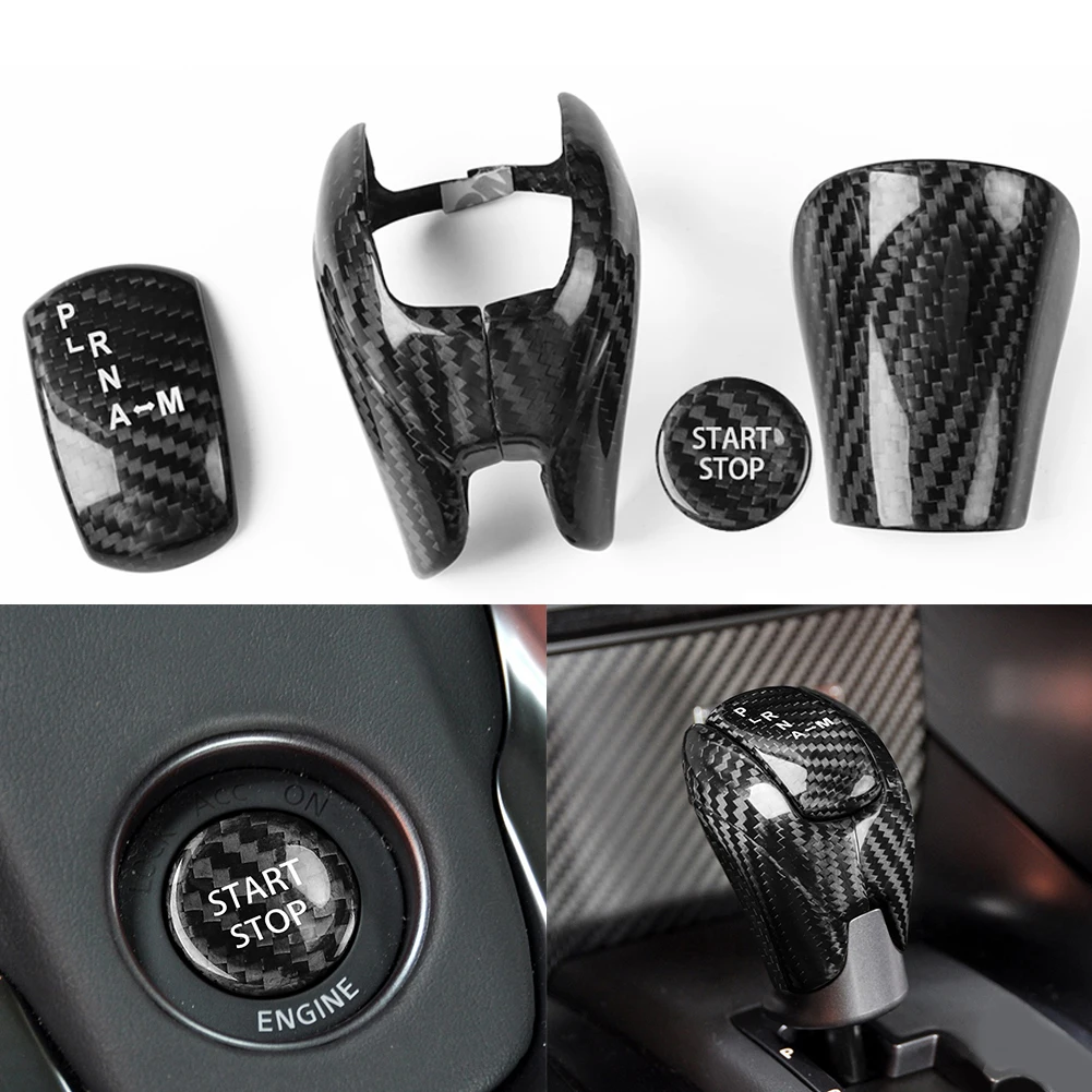 Gear Shift Knob Carbon Fiber Texture Cover Decorative Accessories For NISSAN GTR R35 2008 -2016 Interior Parts