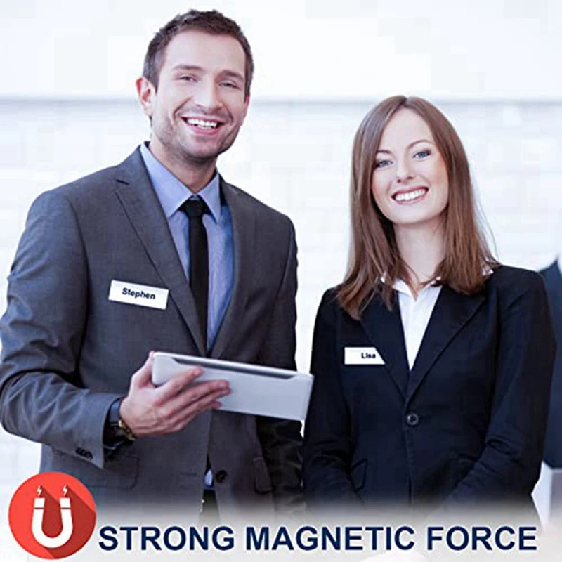 Набор Магнитных бирок с именами, магнитные держатели для значков с 3 сильными магнитами, набор бирок с именем/ID значков из 20