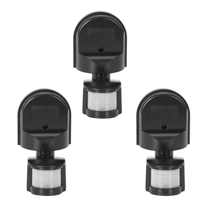 

3X Ac110v-240V Outdoor Pir Motion Sensor Switch Wall Light Lamp 180 Degree Sensor Detector Pir Motion Sensor LED Switch