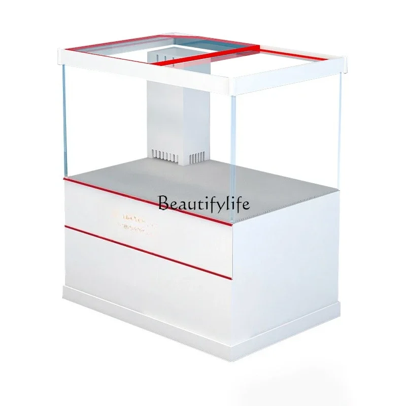 

FG40Ultra-white glass fish tank living room small integrated bottom filter desktop landscaping