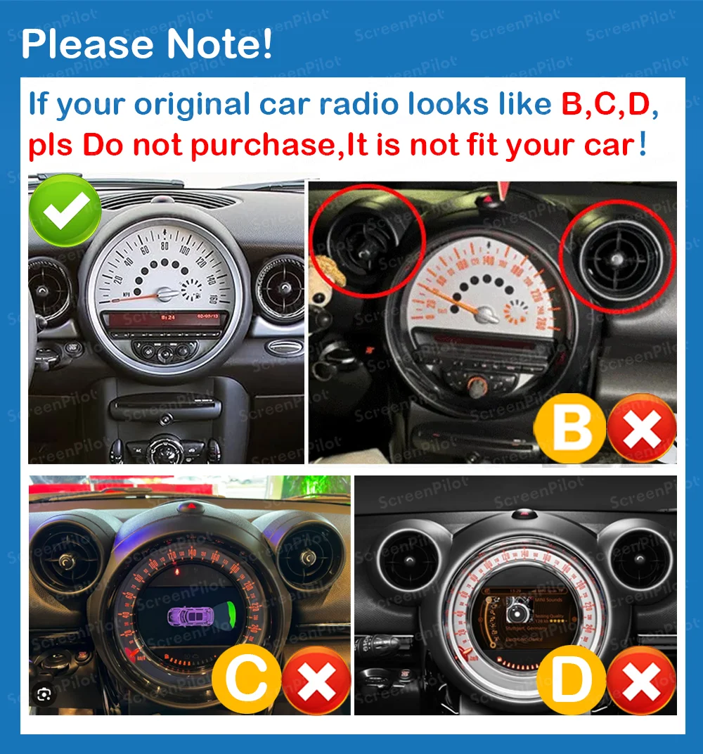 Android 16 For BMW MINI Cooper F54 F55 F56 F60 2015 - 2019 Stereo Head Unit GPS Navigation Bluetooth Touch Screen 8 Core DSP 5G