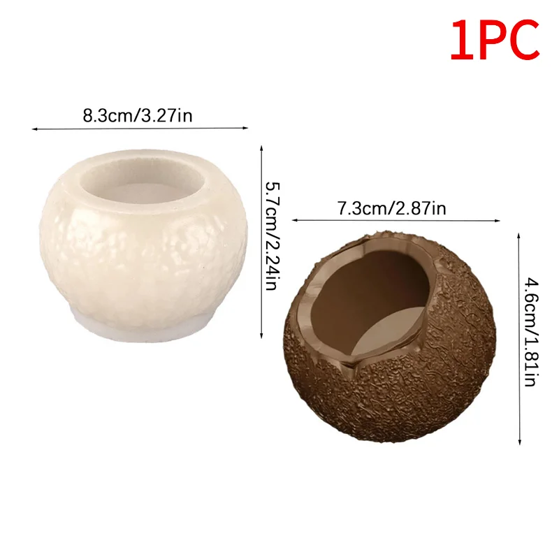 3D Simulation Coconut Silicone Mold DIY Mousse Cake Dessert Chocolate Baking Mould Aromatherapy Candle Gypsum Mould Soap Mold.