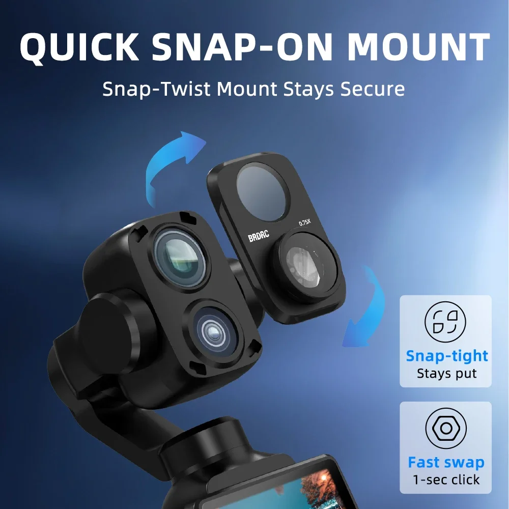 BRDRC Weitwinkelfilter für DJI OSMO Pocket 4P Zubehör Kreativ-Fotografie-Objektiv HD-Filter – Detail 4