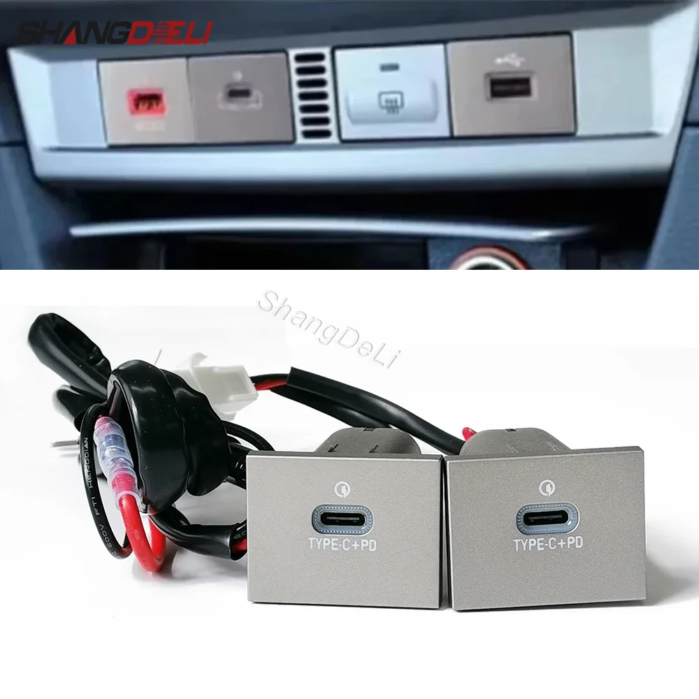 Car Quick Charger Socket Dual PD Charging Outlet Power Adapter for Ford Focus 2 mk2 2009 2010 2011 Accessories