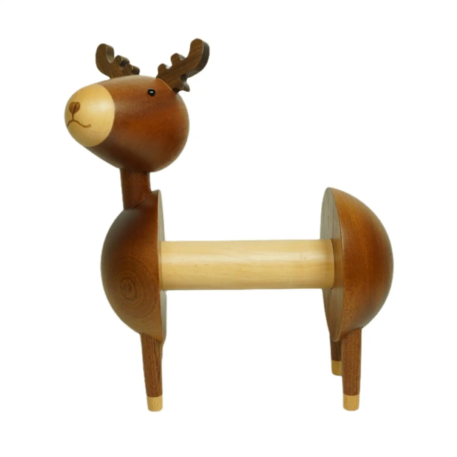 Wooden Deer Toilet Paper Holder | Smooth Polished Finish, Deer Tissue Roll Holder, for Desk