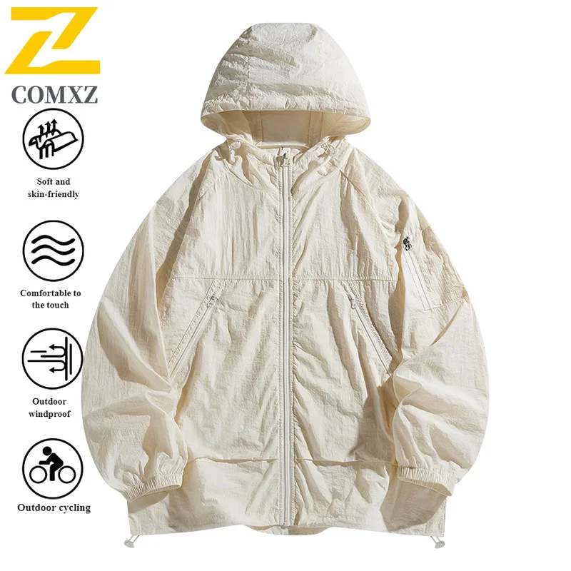 

Men's Summer Ice Silk UV Protection Jacket UPF50+ Lightweight Outdoor Skin Coat Quick-Dry for Hiking Trekking Fishing Sports