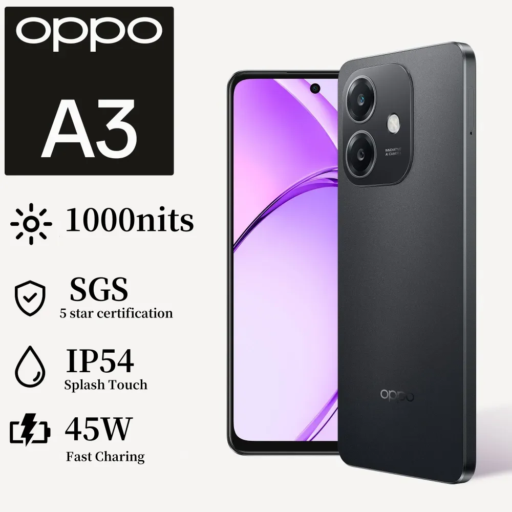 Brand New OPPO A3 Dual SIM Sparkle Black Starlight White  6GB RAM 128GB 5100mAh 4G Smartphone  -Middle East Version