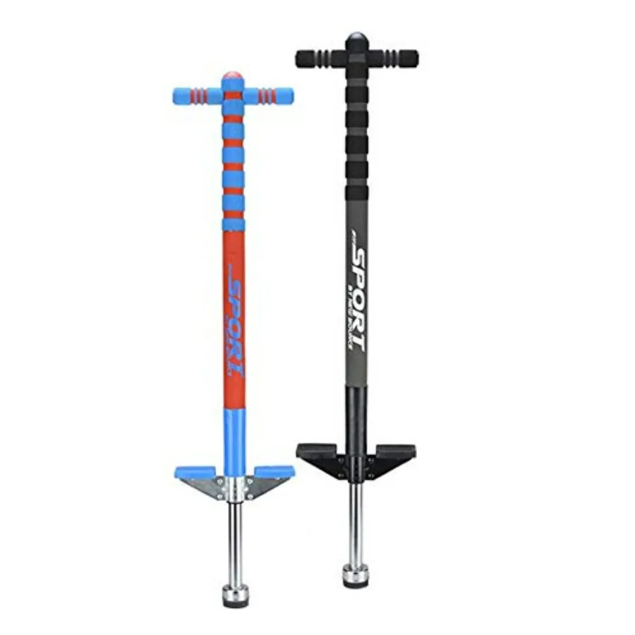 

Sport pogo stick for outdoor play, TPR rubber grip and aluminum alloy construction, black and red color, soft bounce with enhan