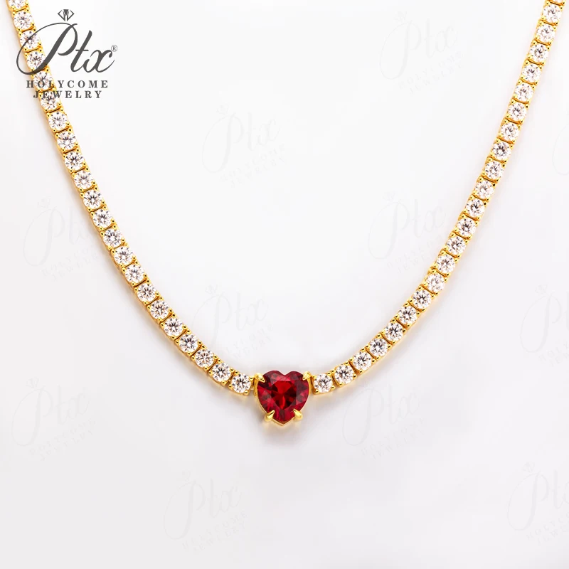 

Lab-Grown Gemstone and Moissanite Tennis Chain 16-20 Inches GRA/AGL Certified S925 Multi Color High-End Jewelry Ideal Gift
