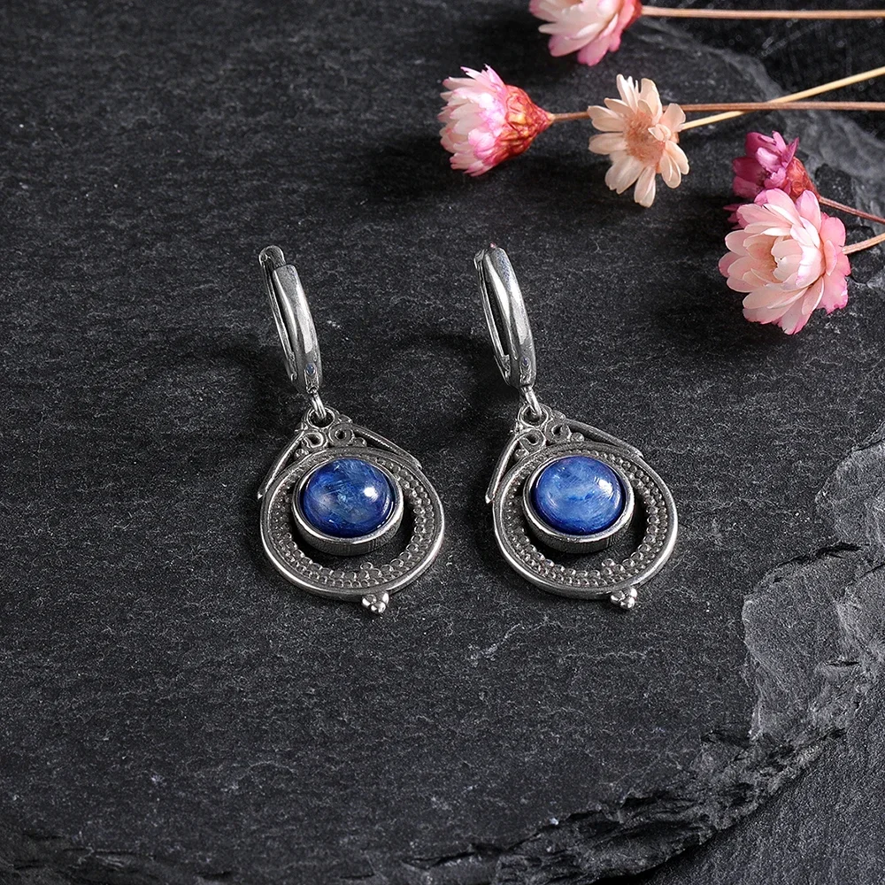 Varietà di gemme orecchini in argento Sterling 925 cianite naturale per le donne gioielli in Labradorite Fine regalo di compleanno di fidanzamento per feste