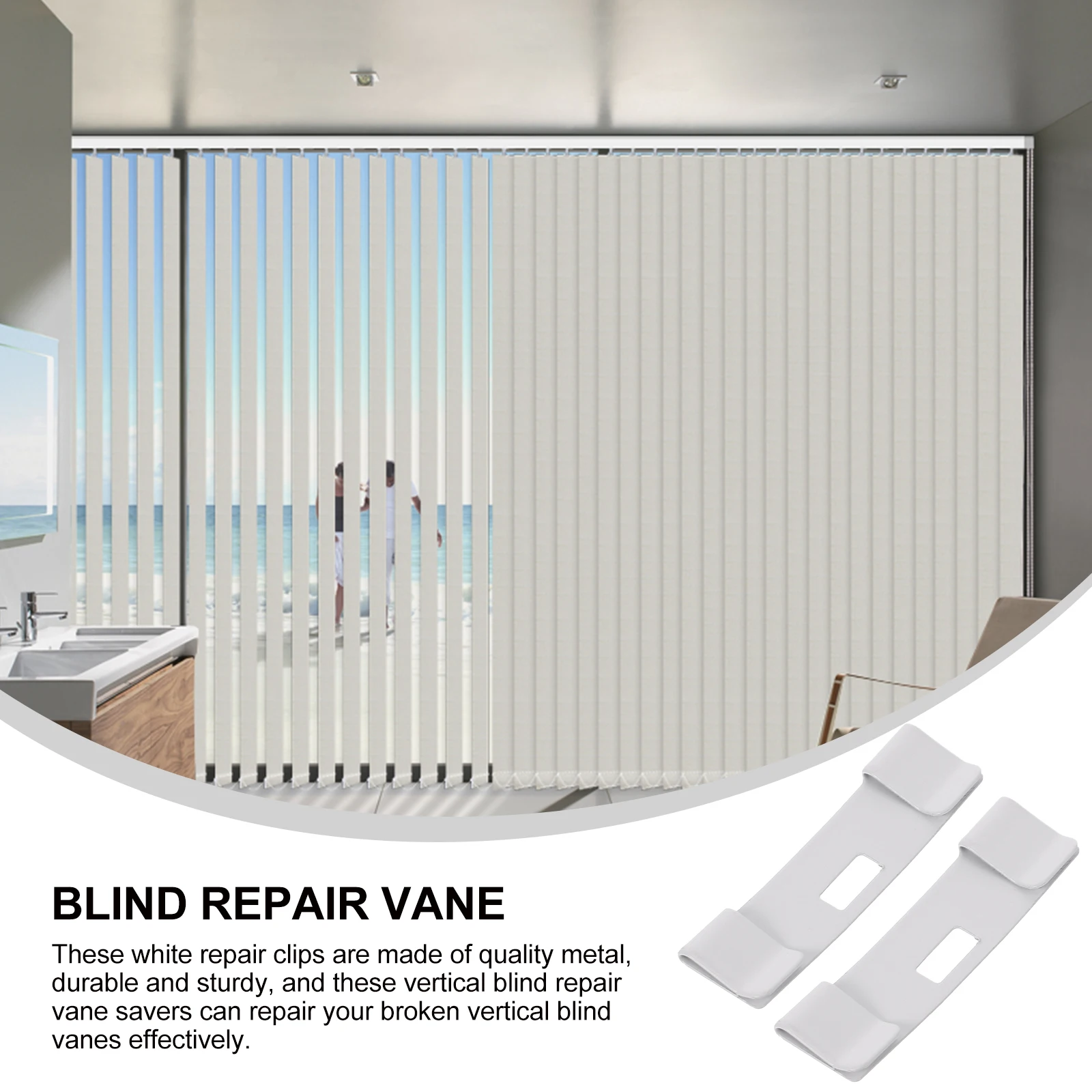 علامة تبويب إصلاح أعمى عمودية من البلاستيك لملحقات ديكور الستارة مقاومة للماء وسهلة الإمساك