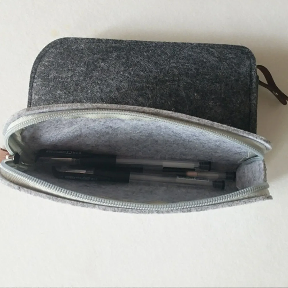 

2Pcs Multiuse Pen Bag Pencil Case for Pens Cosmetics Cell Phone Storage Students Travel Gift Dark Grey Light Grey