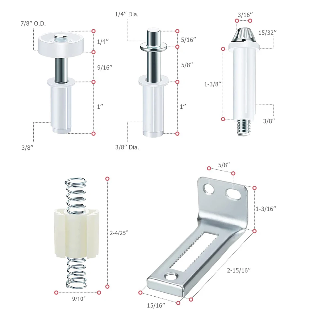 6Pcs Bi-Fold Door Hardware Repair Set for 1-1/8 to 1-3/8 Inch Thick Doors with Functional Design for Easy Movement