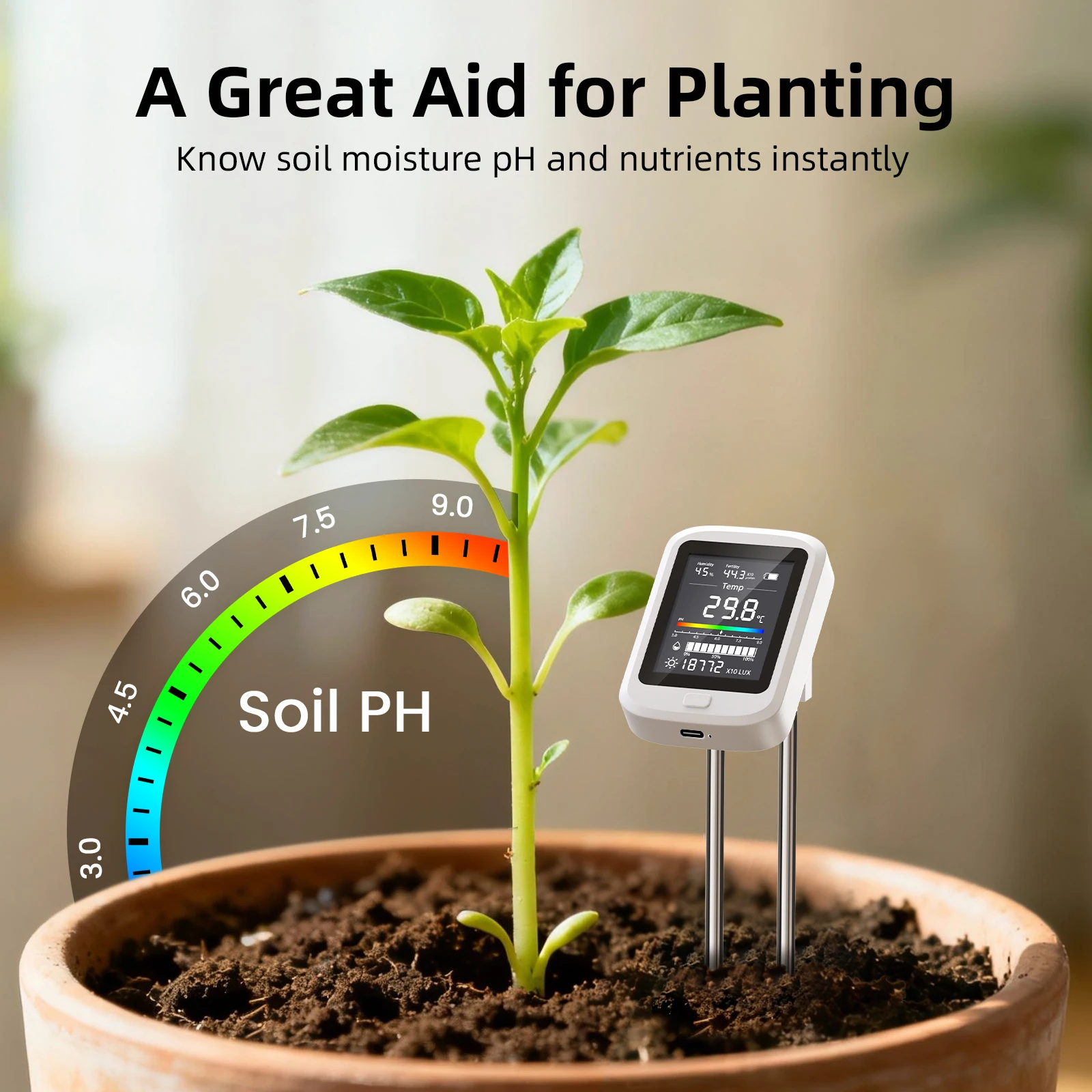 เครื่องวัดดิน 6-in-1 แบบดิจิตอ - Soil Test Digital บทวิจารณ์และราคา