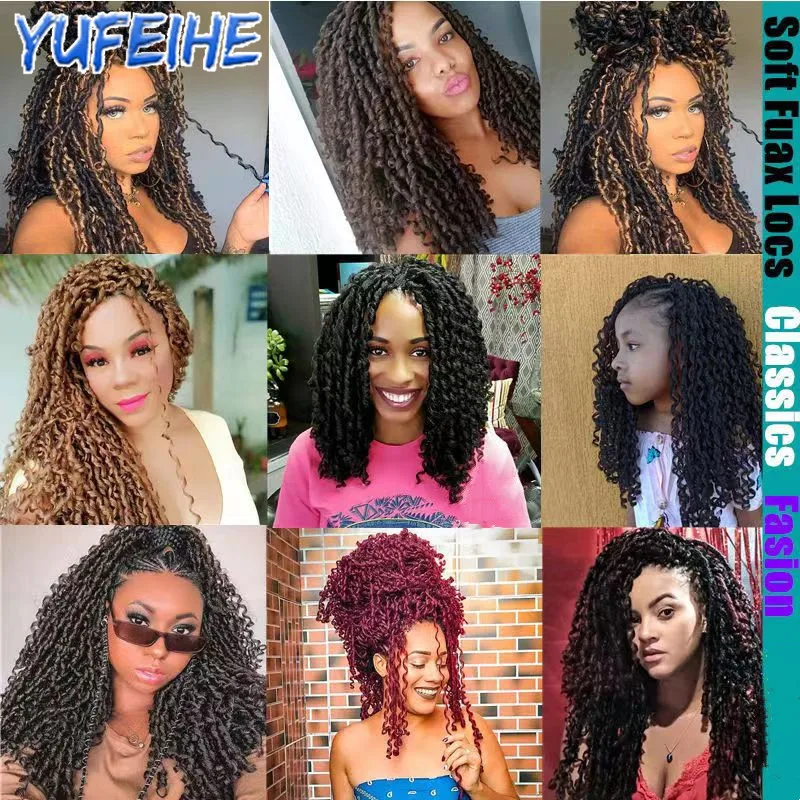 Suaves extensões de cabelo trançado sintético para mulheres, Faux Locs, Crochet Dreadlocks, Locs africanos, penteados afro, Brown Bug