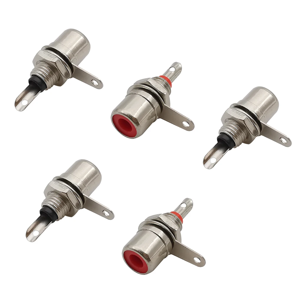 10pcs ניקל מצופה Rca לוח שקע נקבה מחבר rca פונו תקע מגבר אודיו הלחמה מתאם שקע