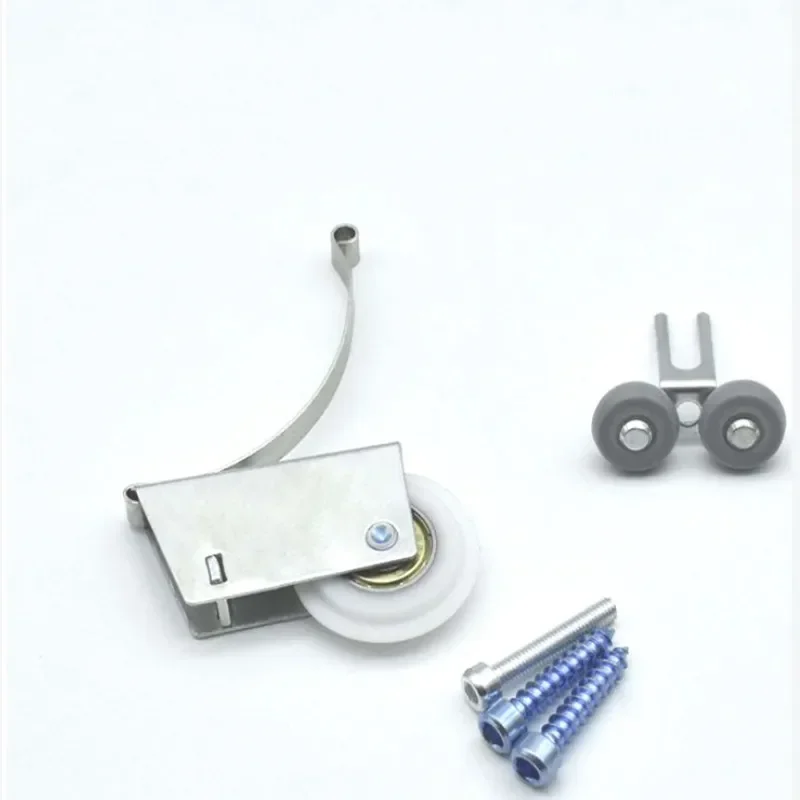 Polea de puerta corredera de vidrio para armario, rueda colgante, puerta corredera, rodillo silencioso, accesorios de rueda montados, carga máxima de 80KG, nuevo