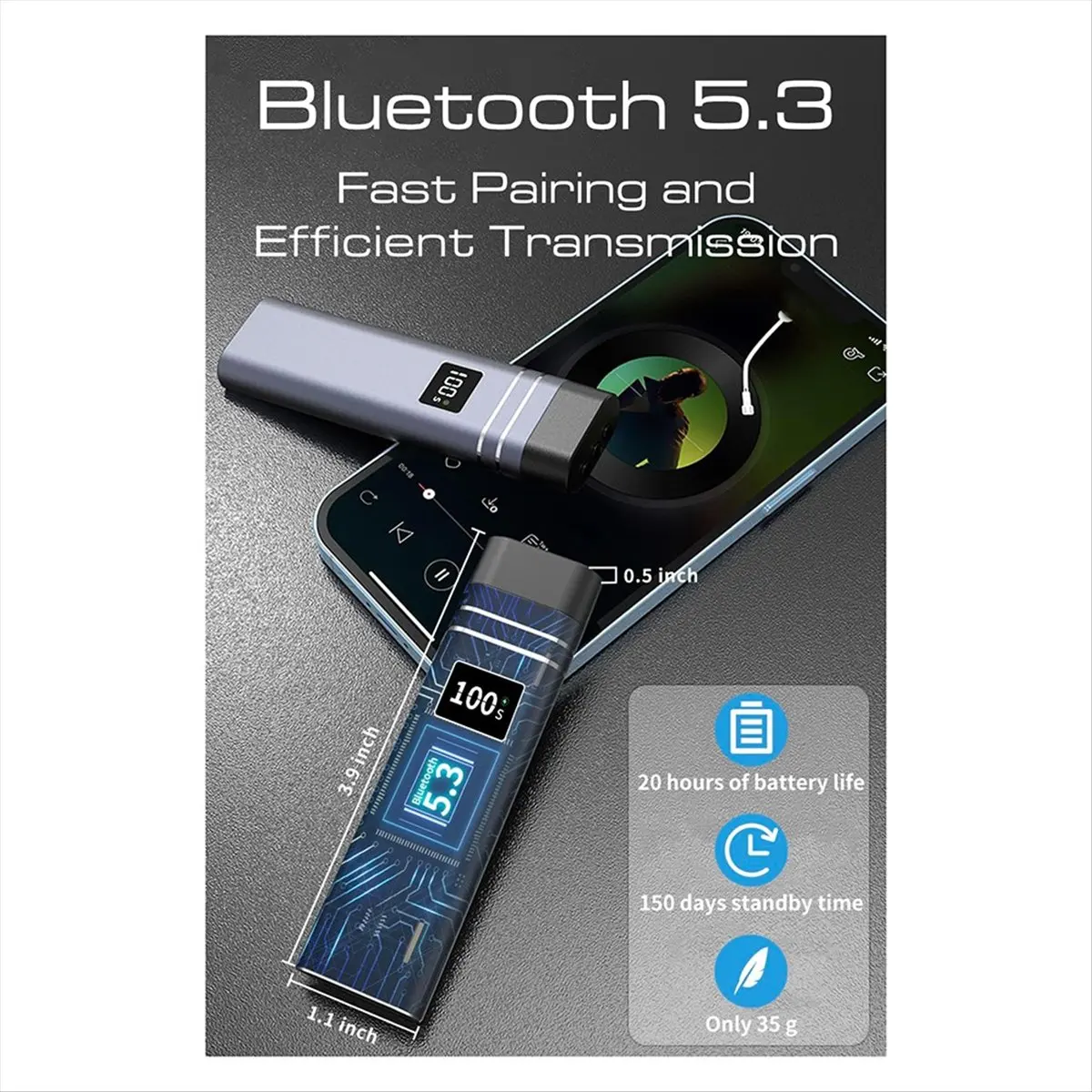 Y60A NEW-Bluetooth 5.3 Bone Conductioon Pillow Speaker,Under Pillow Speaker with Led Display,Stereo Sound White Noise Machine