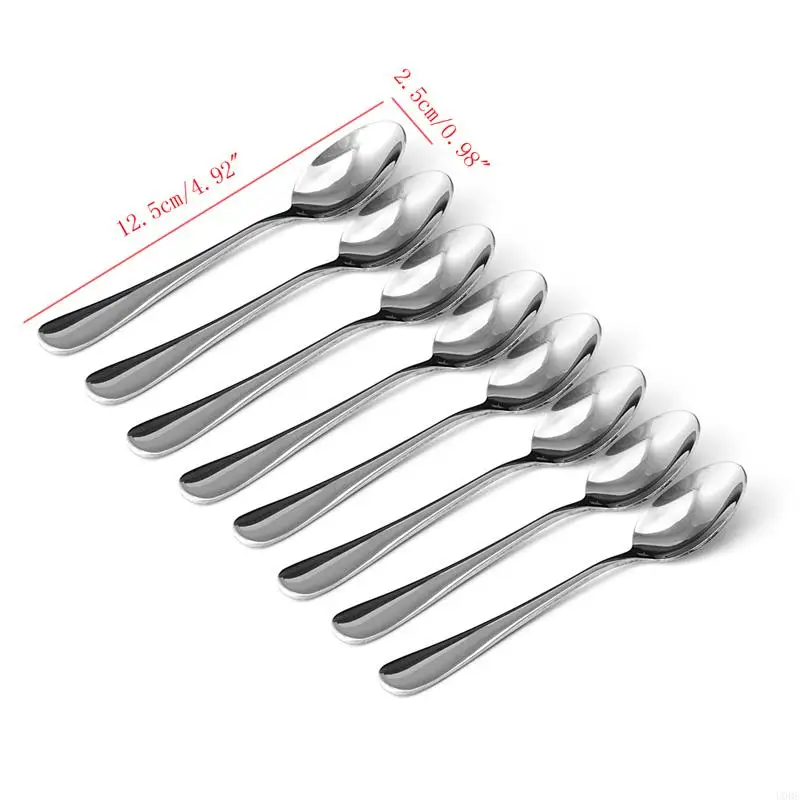 U0DE Stainless Steel Coffee Spoon 8 Pcs Baking Drinking Making Accessories