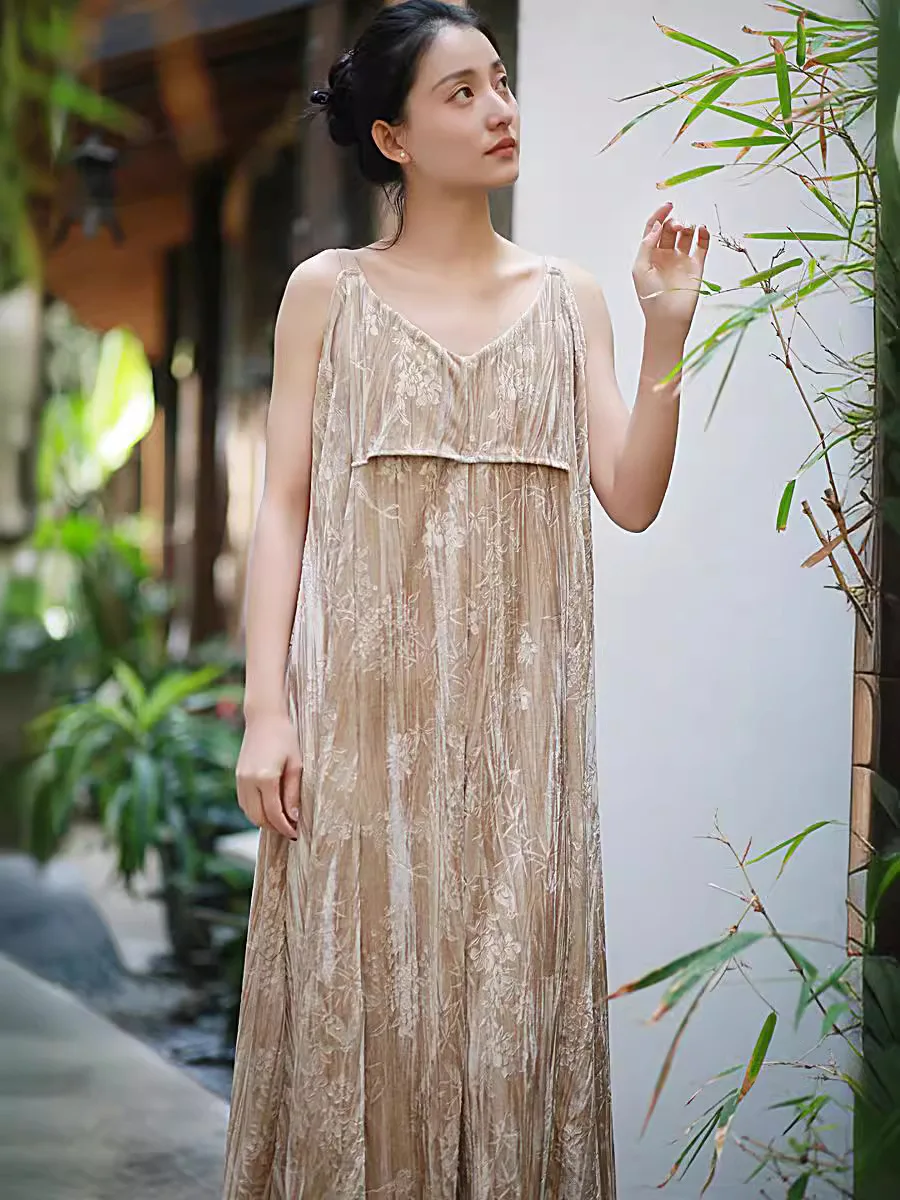 TIYIHAILEY verano primavera mujer vestido sin mangas largo Maxi señoras Vintage cintura alta 2025 nuevo negro impreso Correa negro