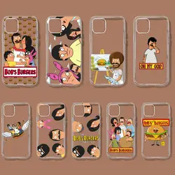 Bob's Cartoon B-Burger Phone Case For iPhone 11 12 Mini 13 14 Pro XS Max X 8 7 6s Plus 5 SE XR Transparent Shell