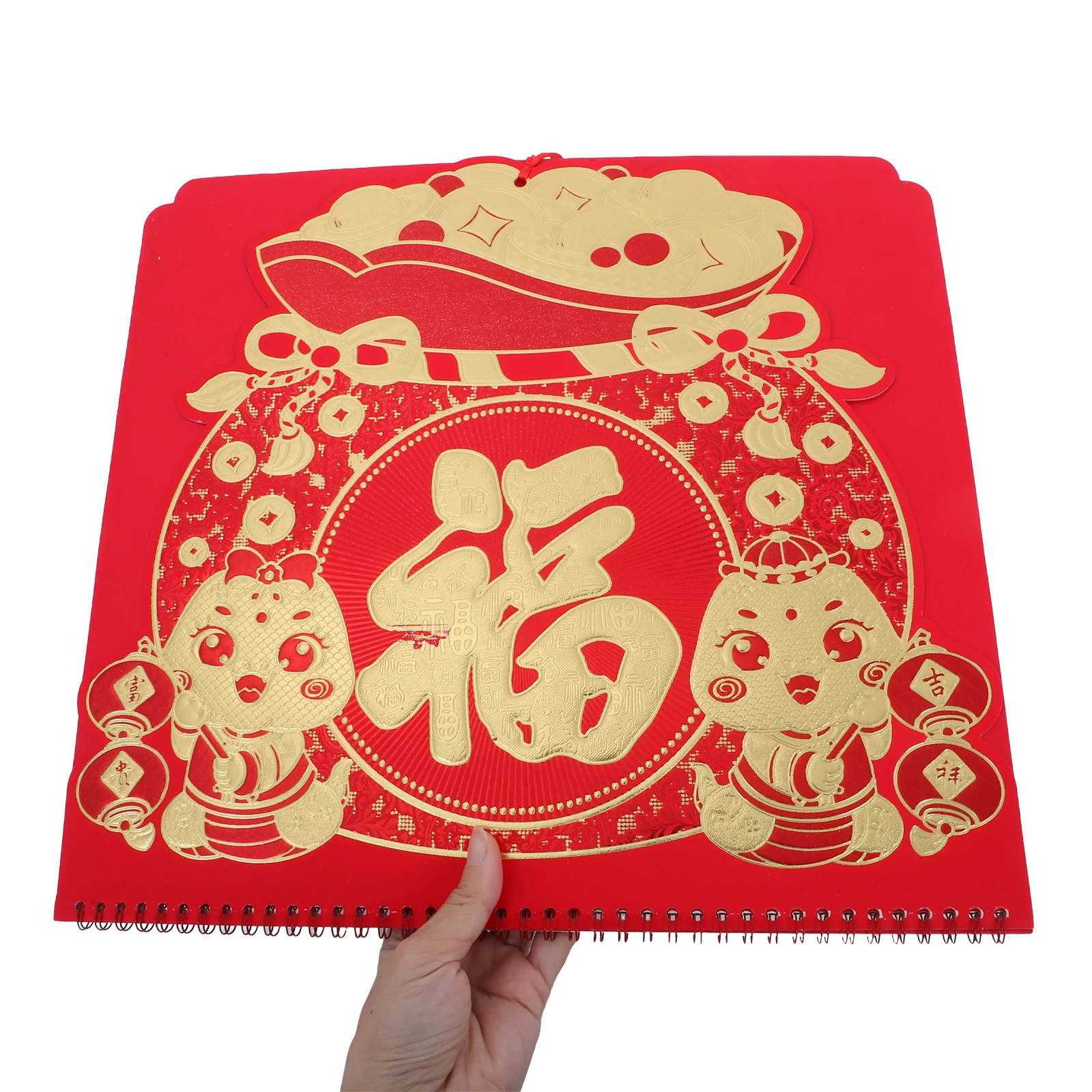 

2025 Red Embossed Chinese Wall Calendar Snake Lunar Poster Monthly Hanging Decor For New Year Home Office Paper