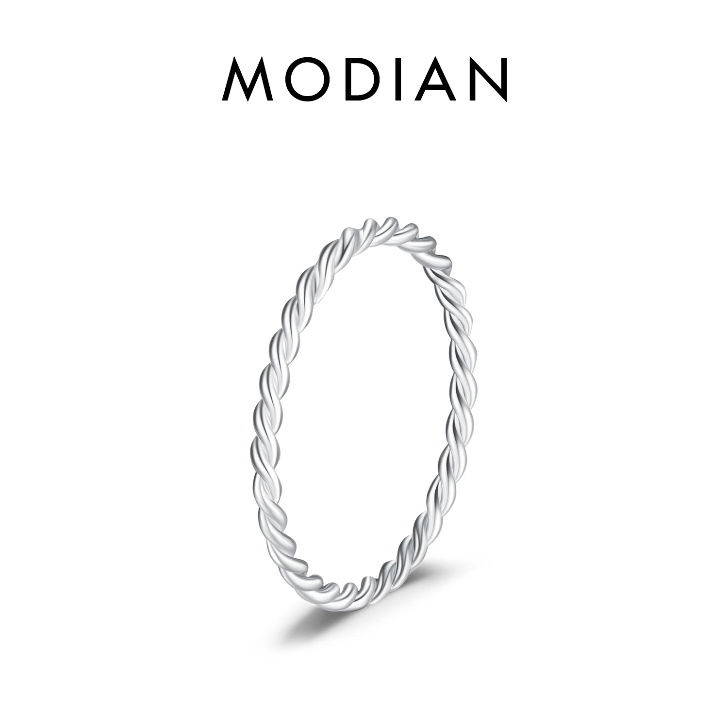 Women's 925 Sterling Silver Minimalist Twisted Stackable Ring